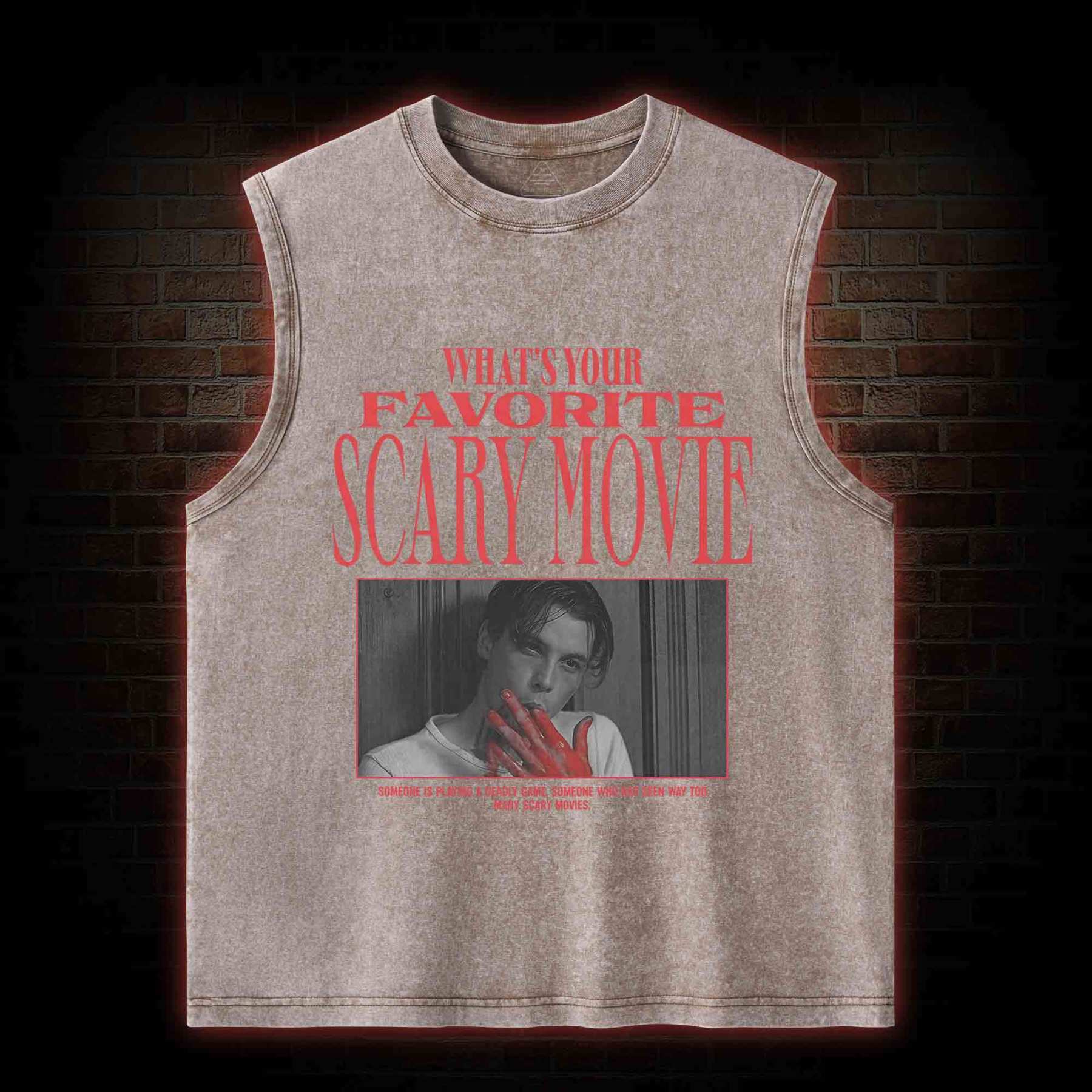 What's Your Favorite Scary Movie Washed Tank Top