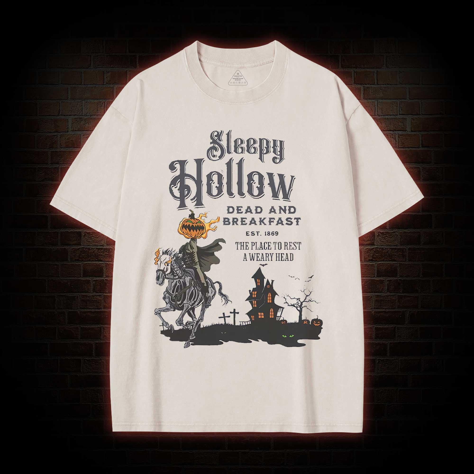 Vintage Halloween Scary Washed T-shirt