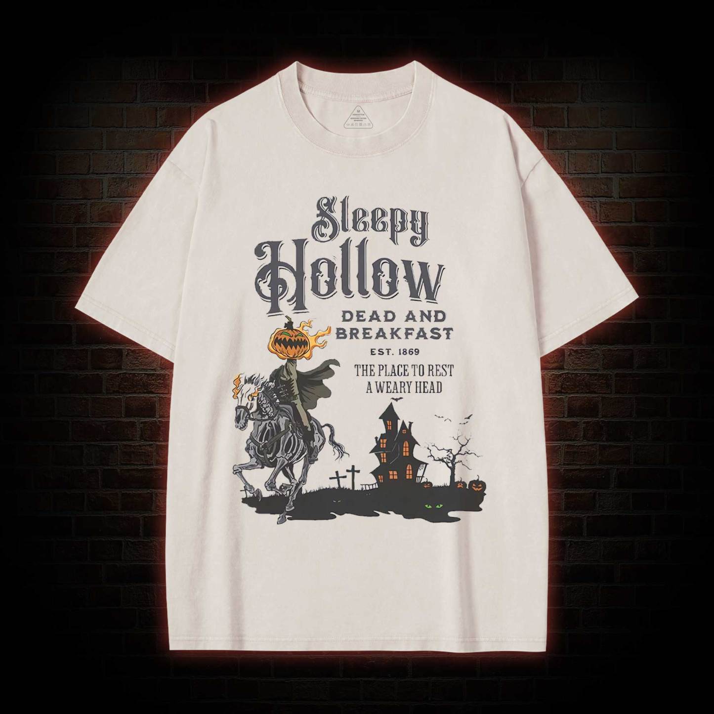 Vintage Halloween Scary Washed T-shirt