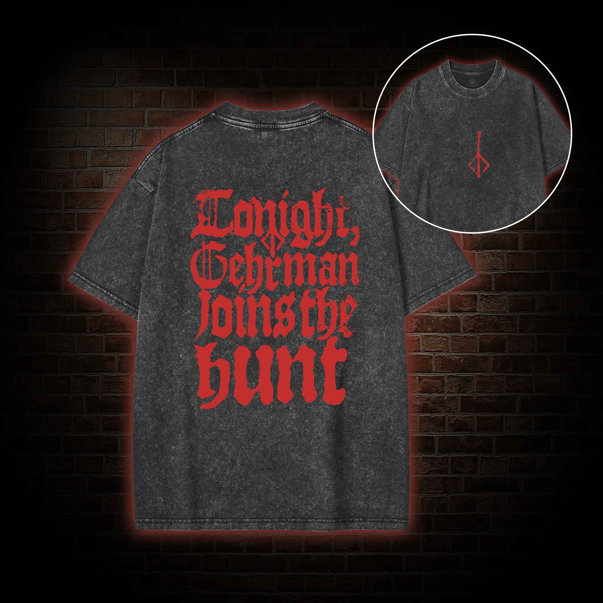 Gehrman Joins The Hunt Back Print Washed T-shirt