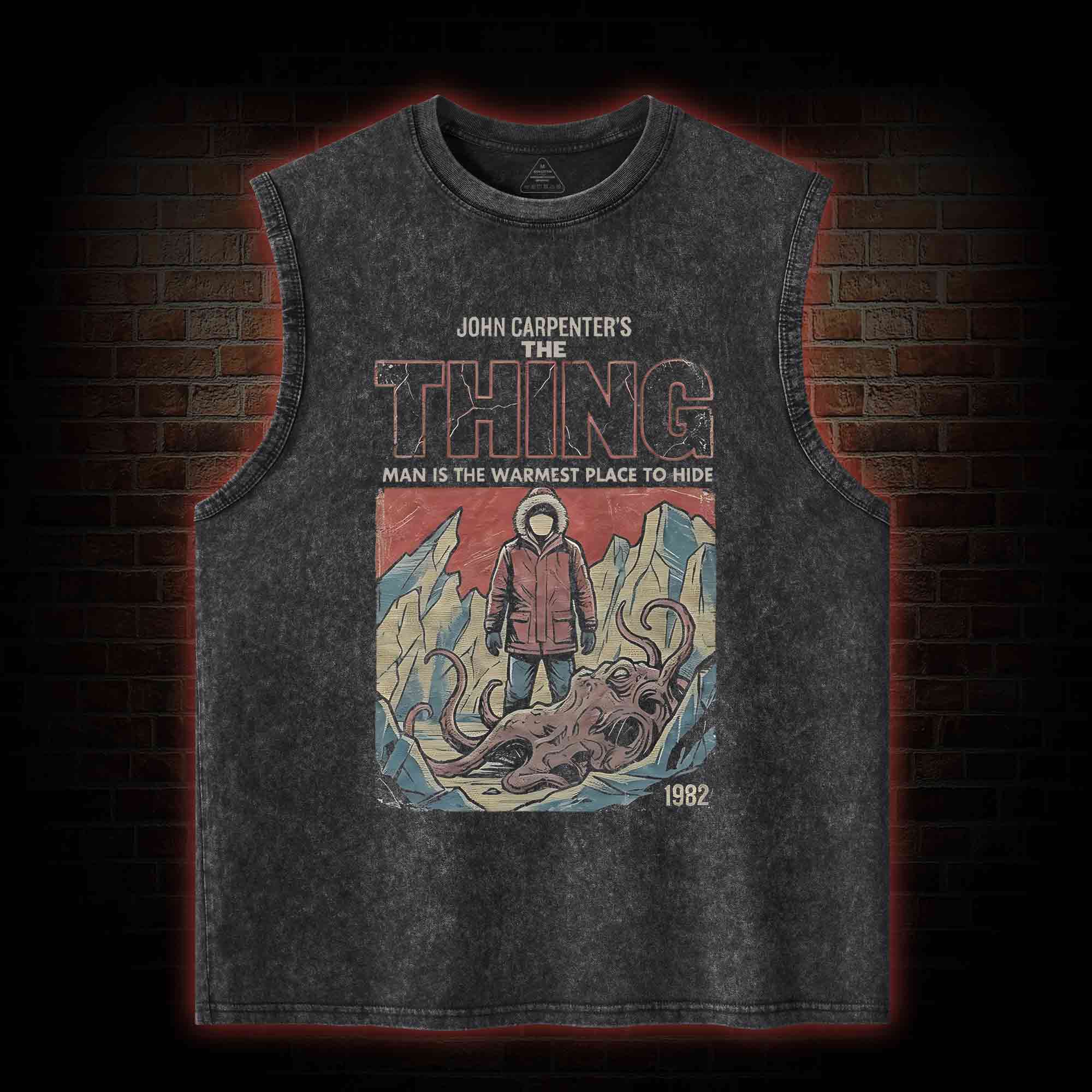 Man is the Warmest Place to Hide Washed Tank Top