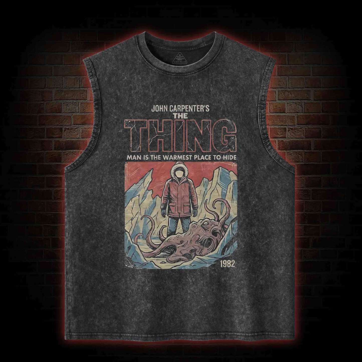 Man is the Warmest Place to Hide Washed Tank Top