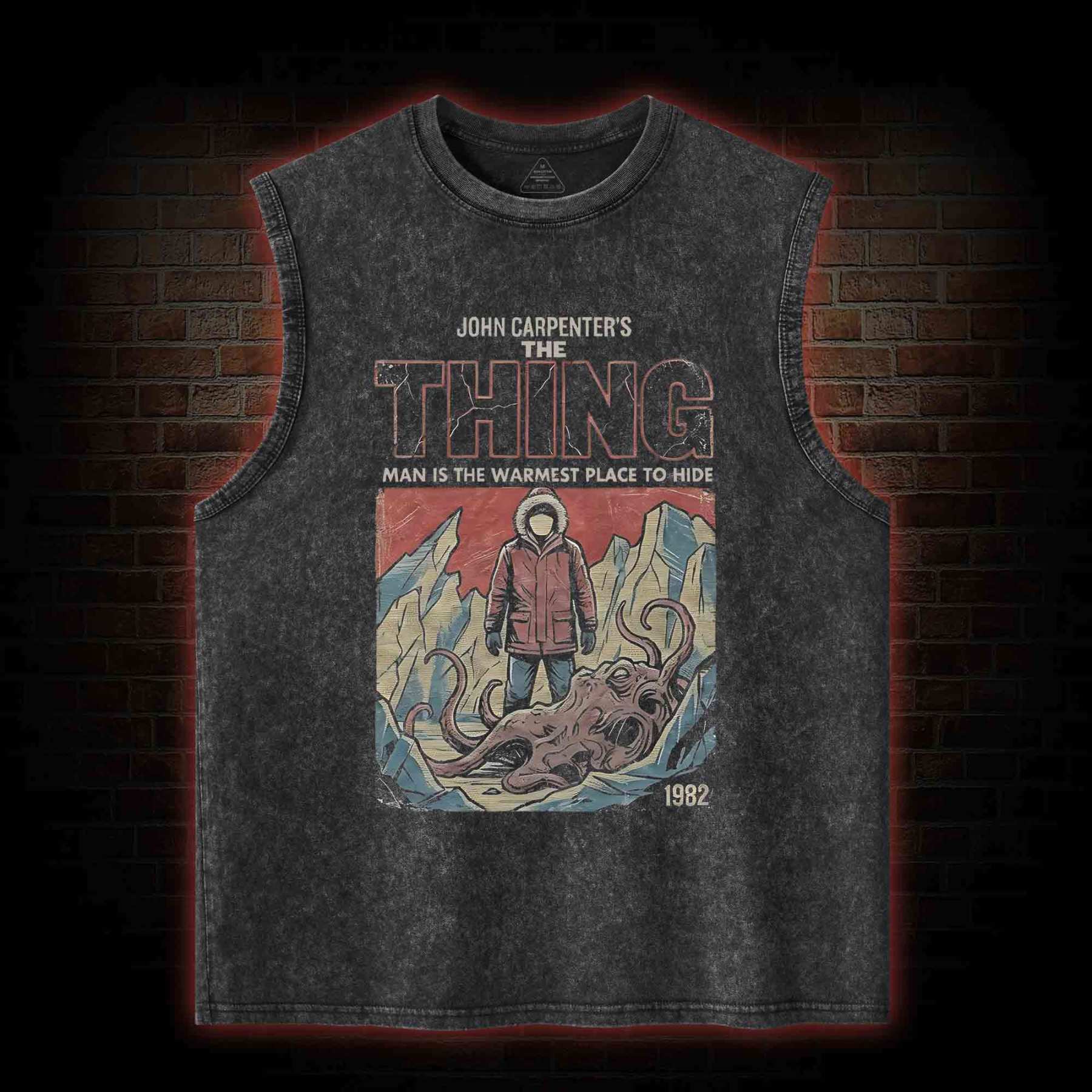 Man is the Warmest Place to Hide Washed Tank Top