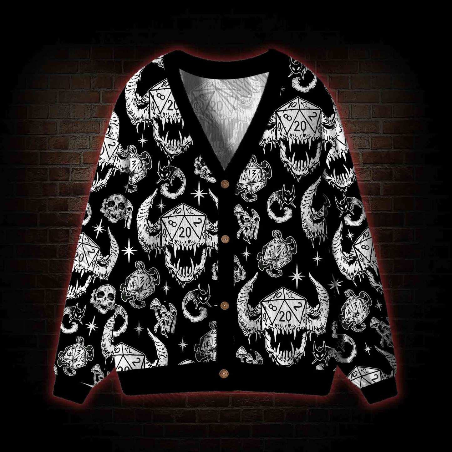 Demonic Dice Cardigan Sweater