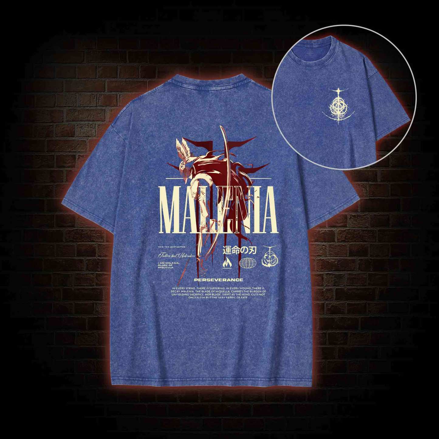 Cursed Goddess Back Print Washed T-shirt