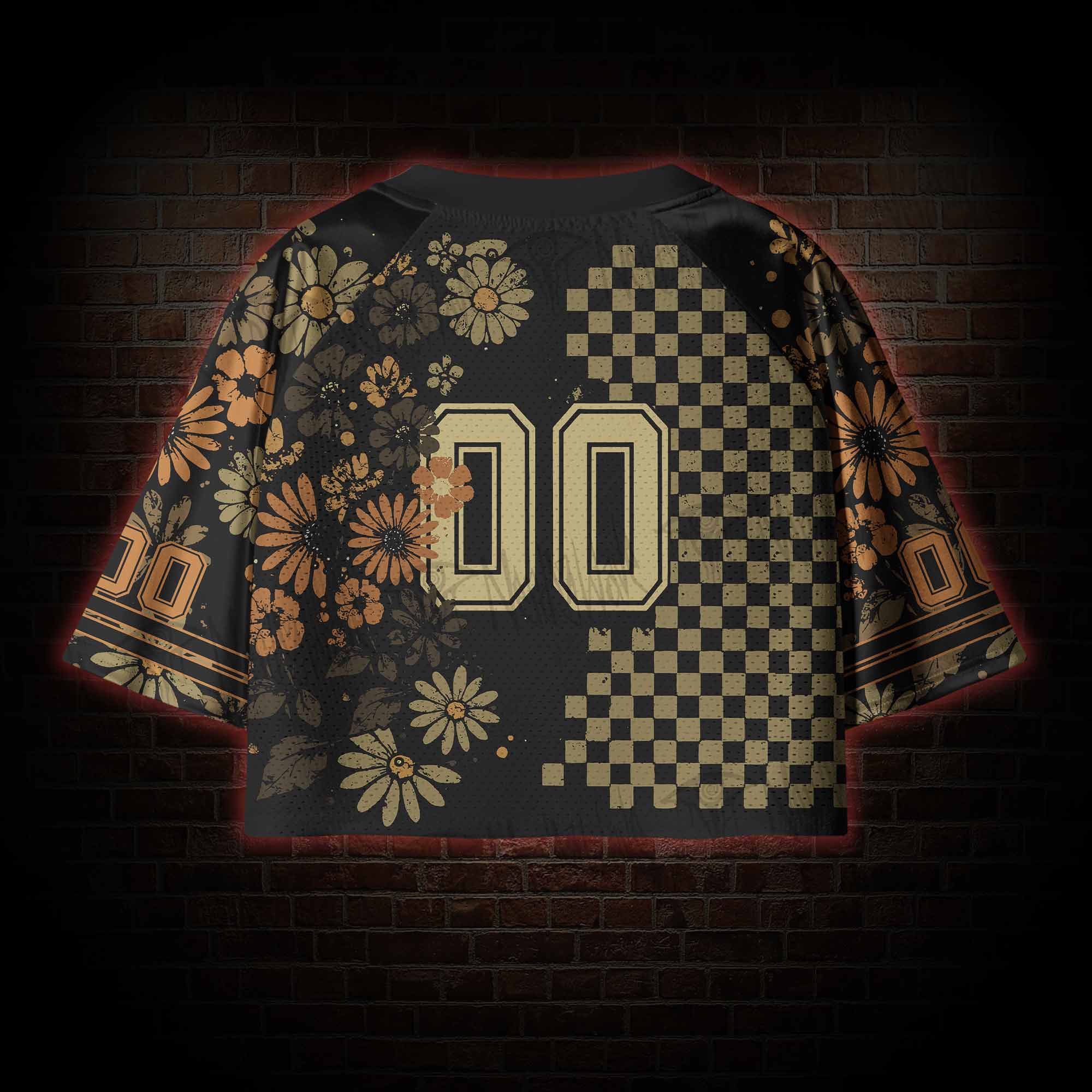 Floral Skull Women's Cropped Mesh Jersey