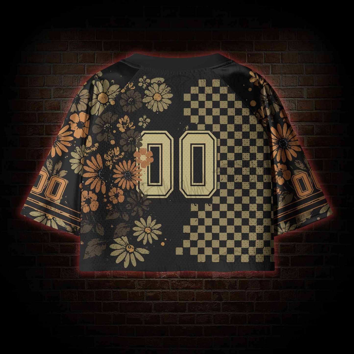Floral Skull Women's Cropped Mesh Jersey