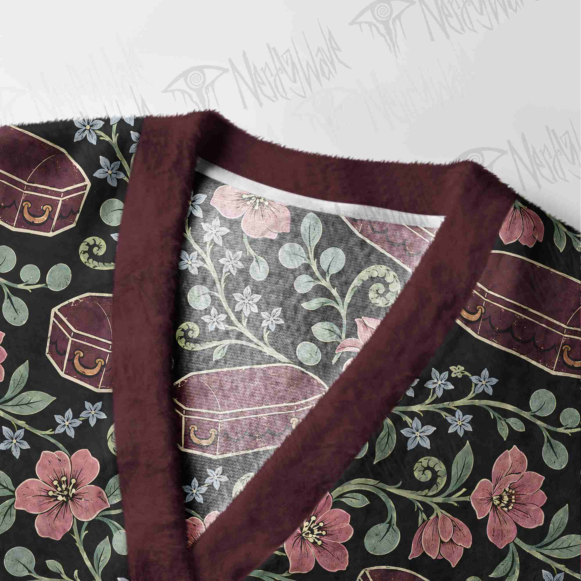 Floral Coffins Cardigan Sweater