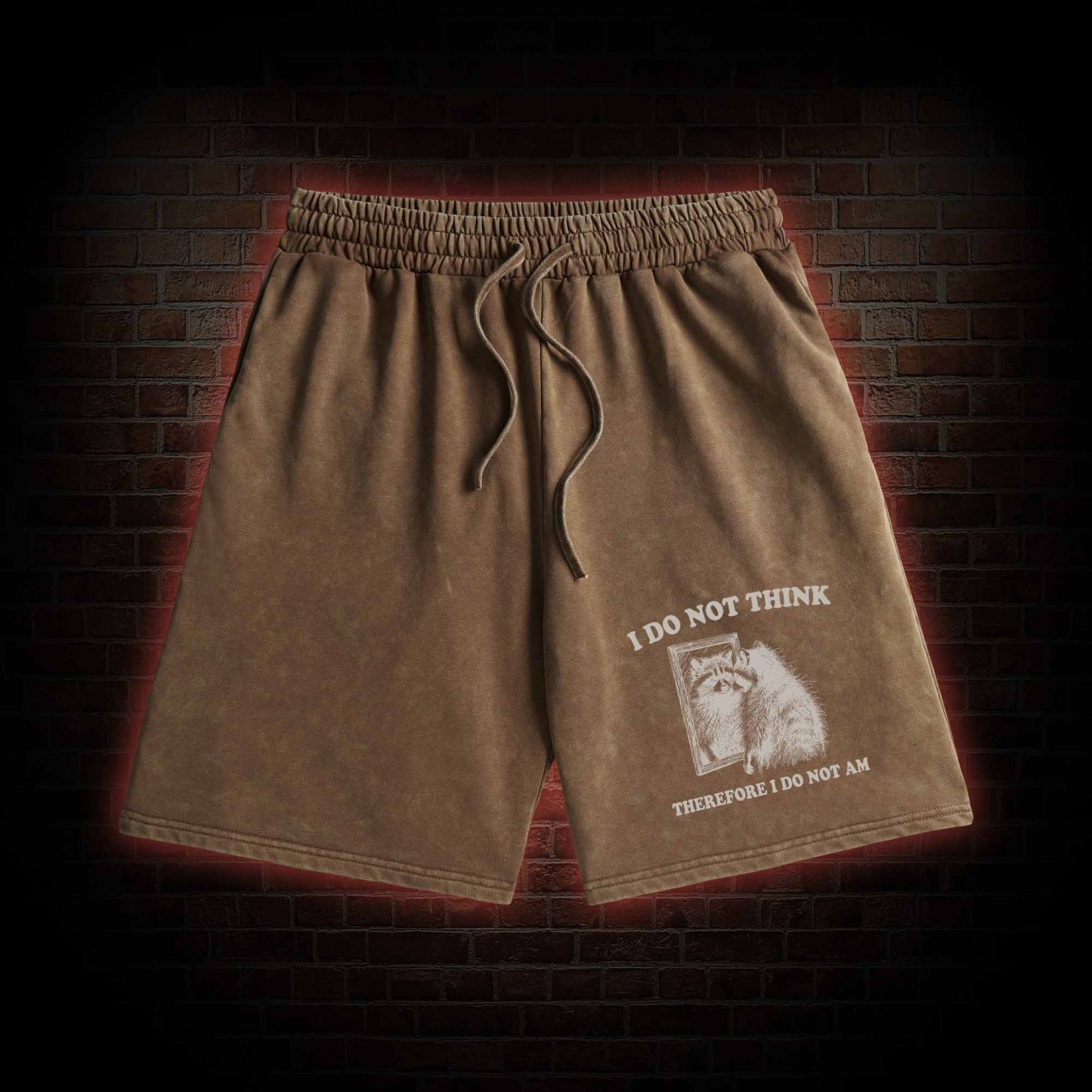 I Do Not Think Therefore I Do Not Am Washed Shorts