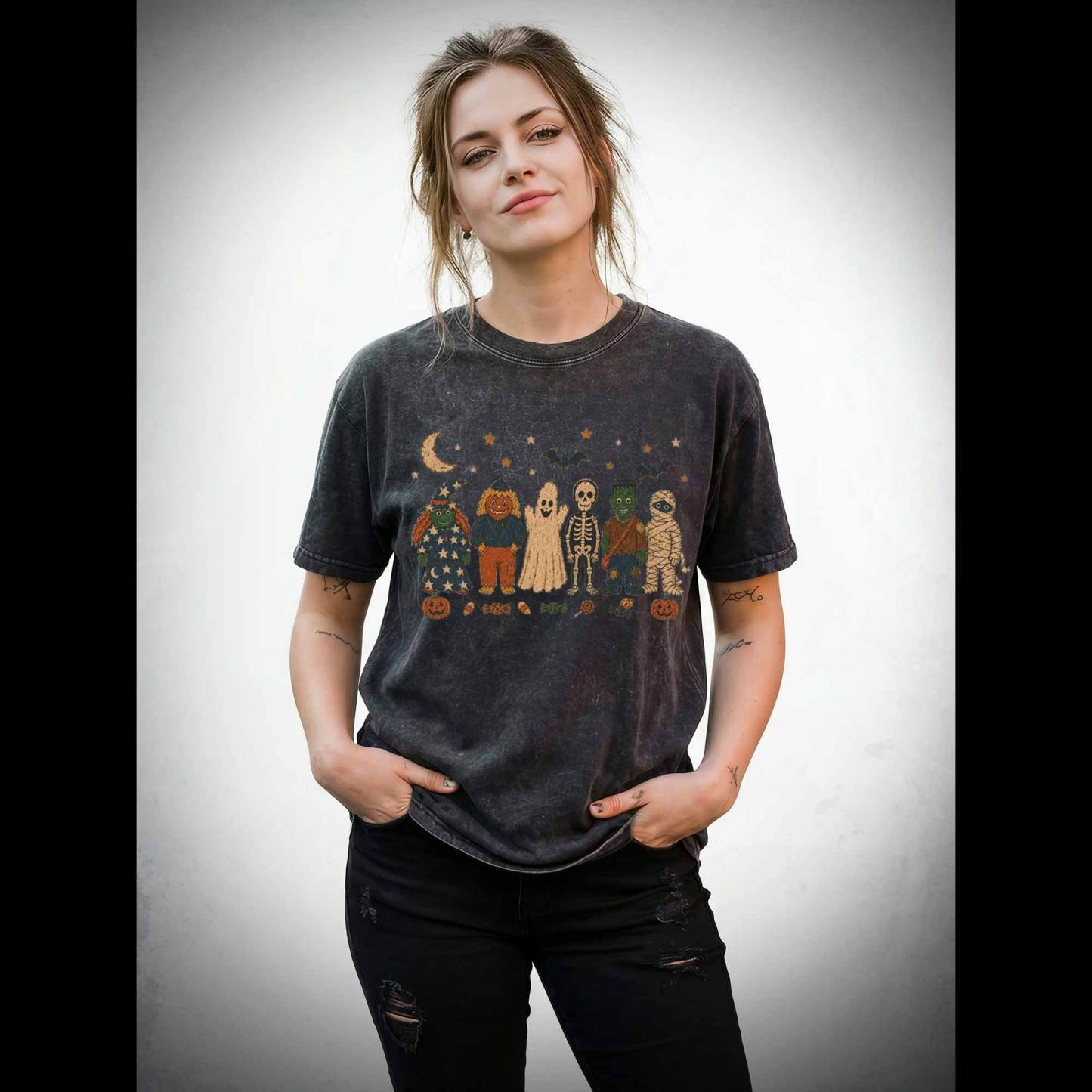 Halloween Monsters Washed T-shirt