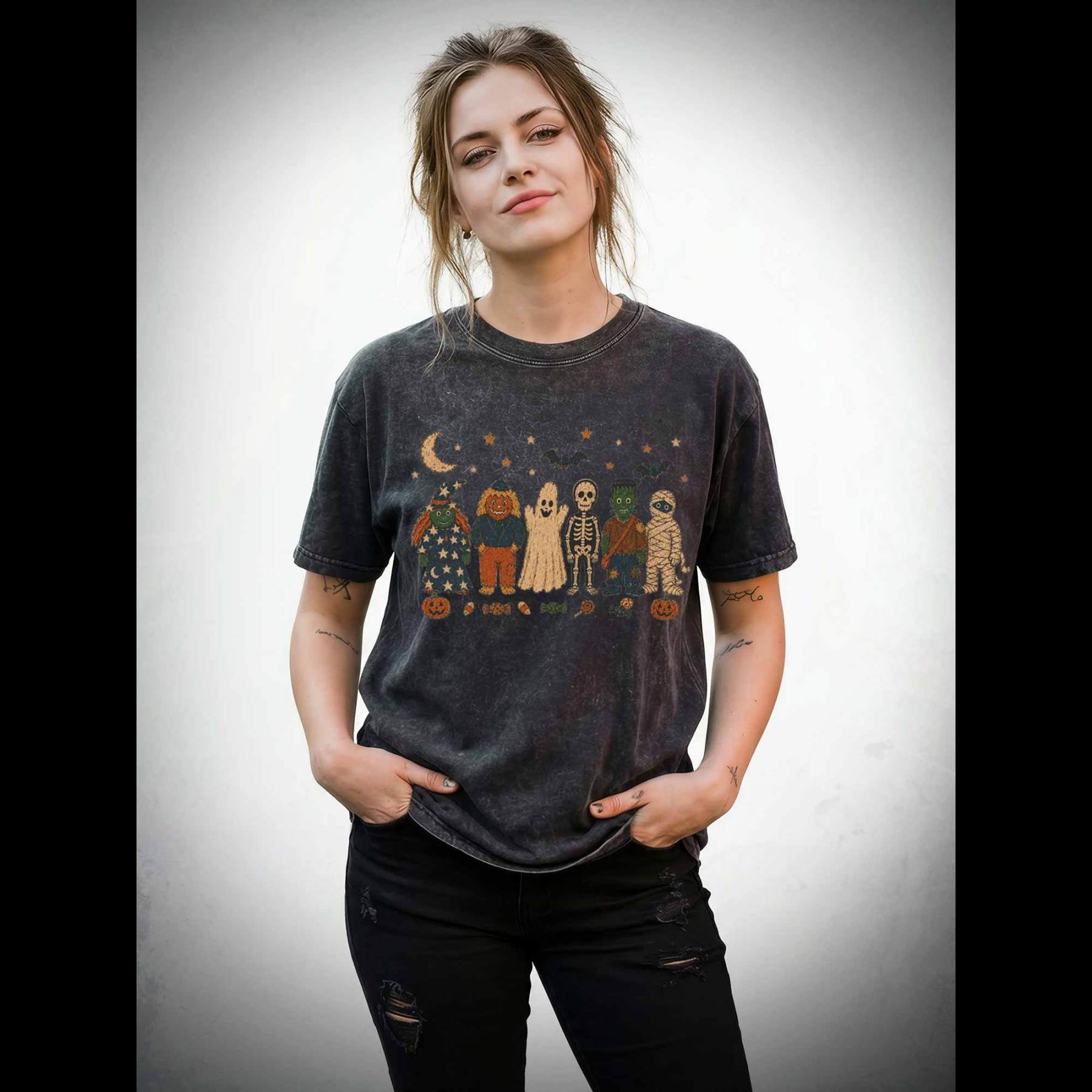 Halloween Monsters Washed T-shirt