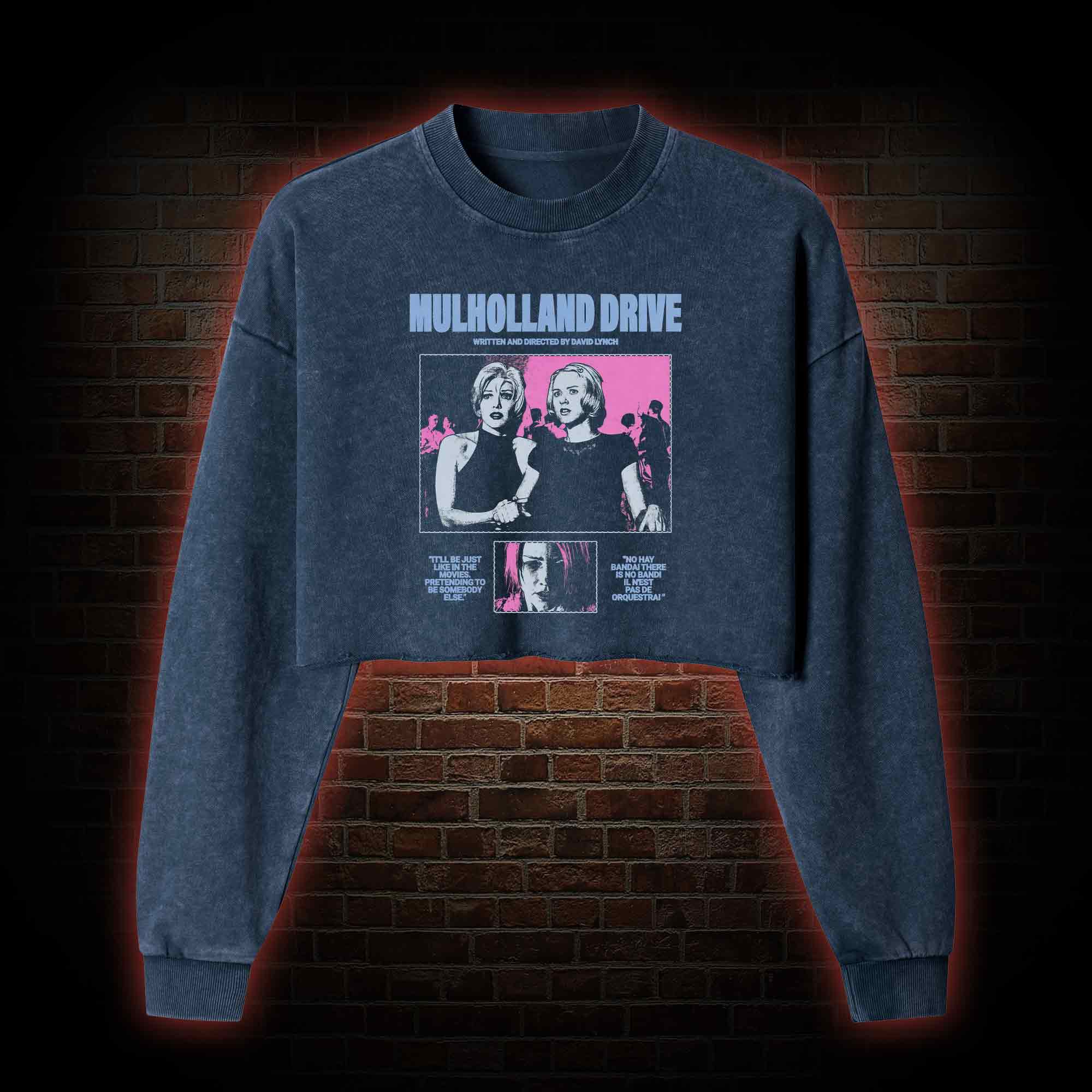 Pretending to be Somebody Else Washed Cropped Sweatshirts
