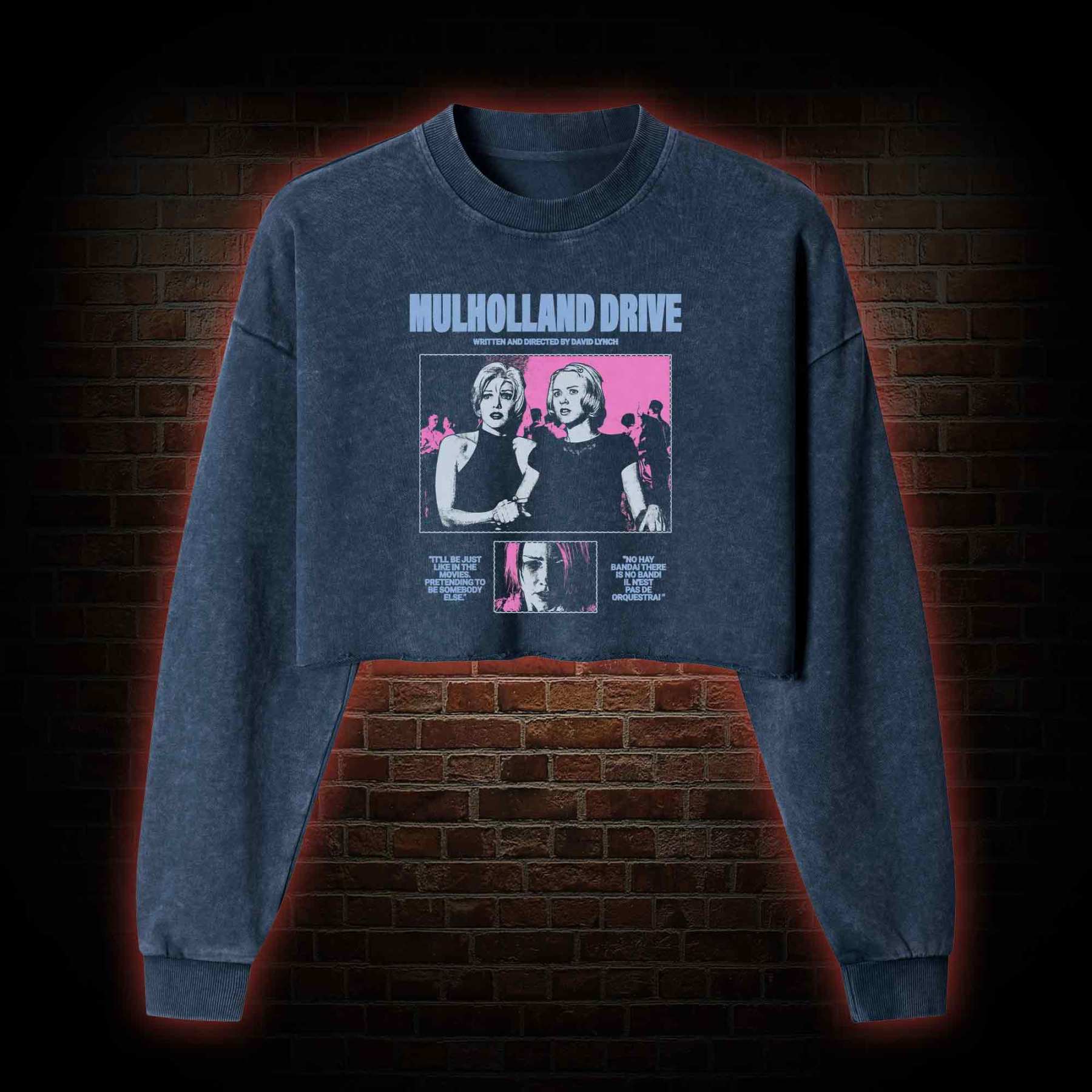 Pretending to be Somebody Else Washed Cropped Sweatshirts