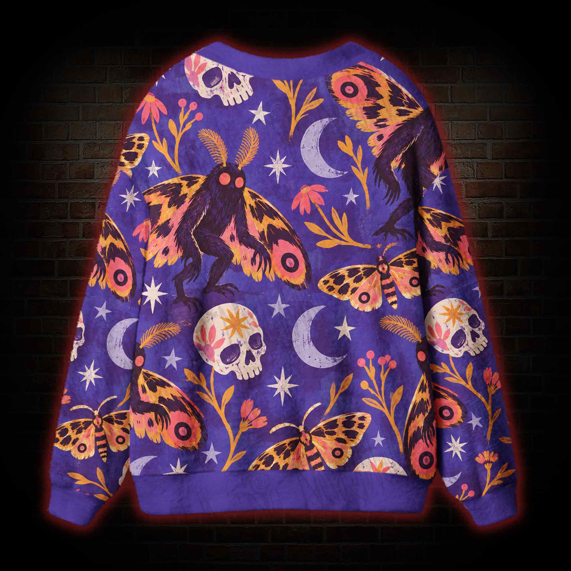 Celestial Mothman Garden Cardigan Sweater