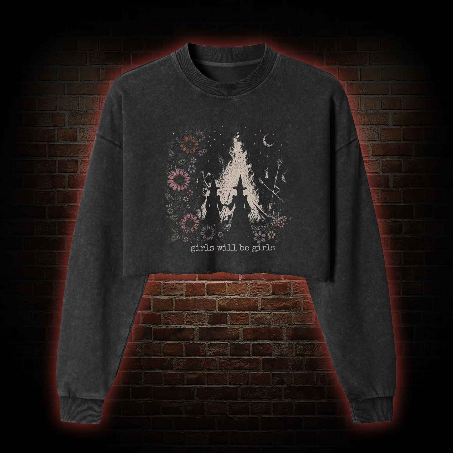 Girls will be Girls Washed Cropped Sweatshirts