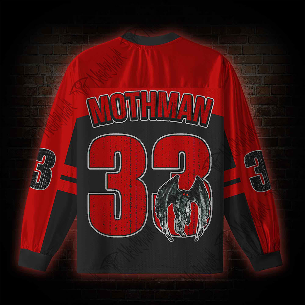 Mothman Cryptid V-Neck Long Sleeve Jersey