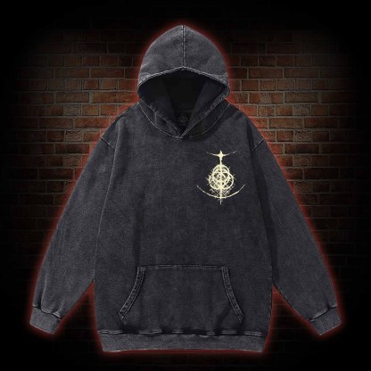 Cursed Goddess Back Print Washed Hoodie