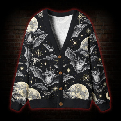 Moonlit Bat Garden Cardigan Sweater