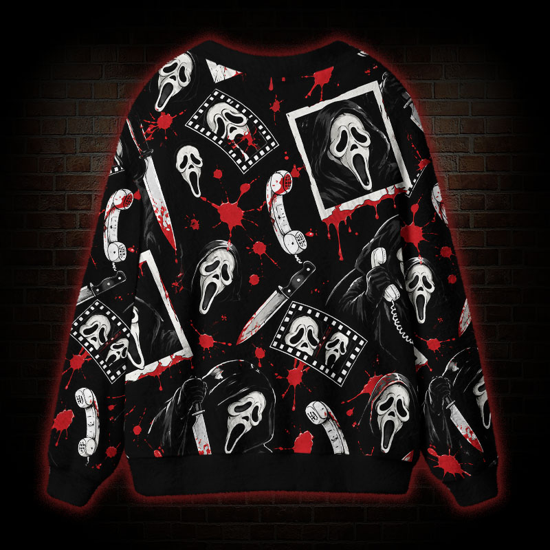Ghostface Card Night Cardigan Sweater