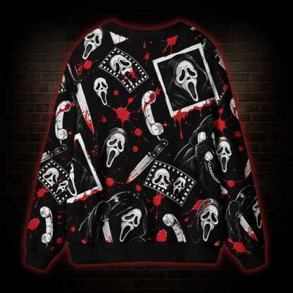 Ghostface Card Night Cardigan Sweater