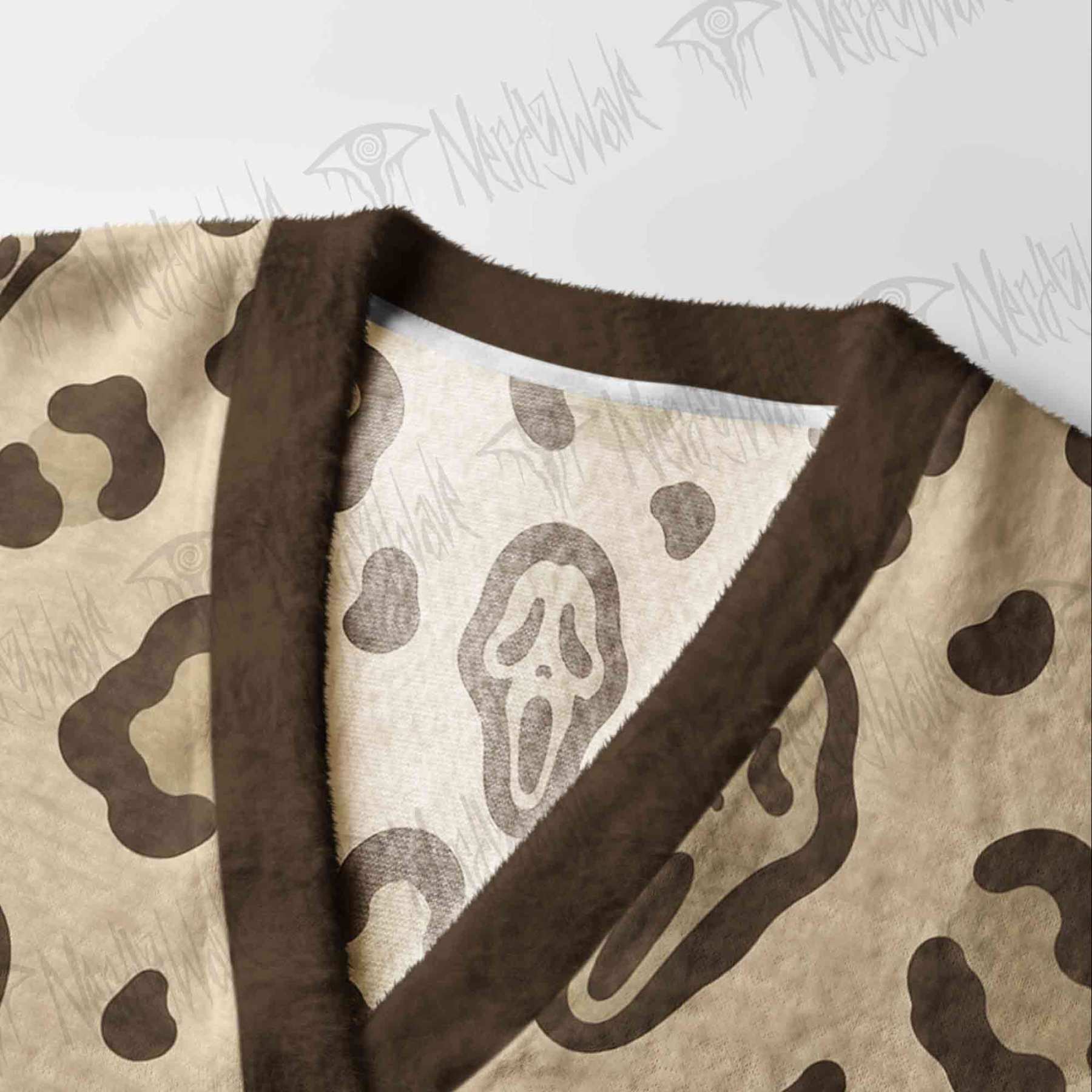 Leopard Ghostface Cardigan Sweater