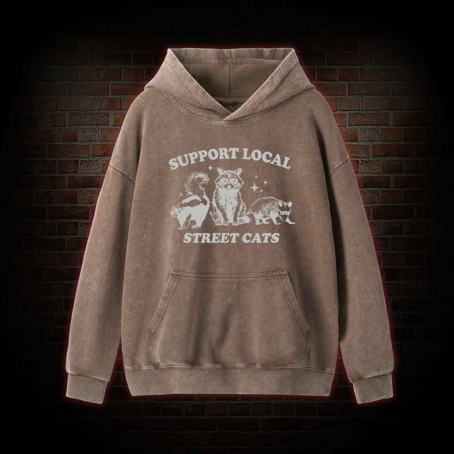 Support Local Street Cats Washed Hoodie