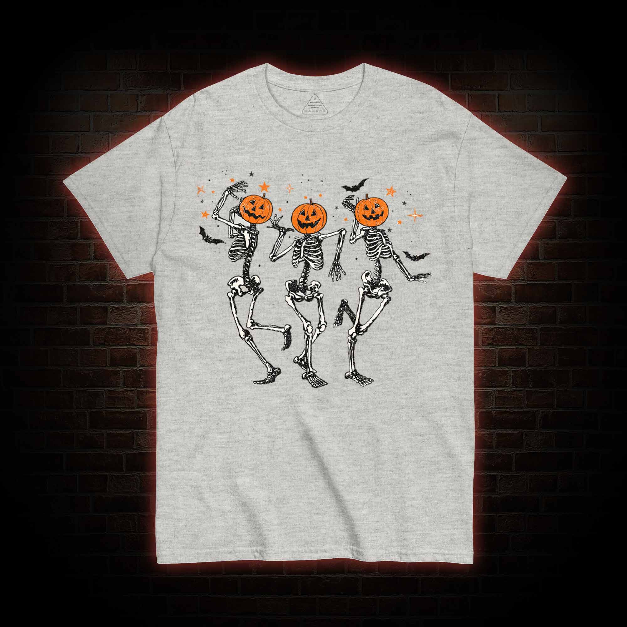 Dancing Skeletons Pumpkin Halloween T-shirt