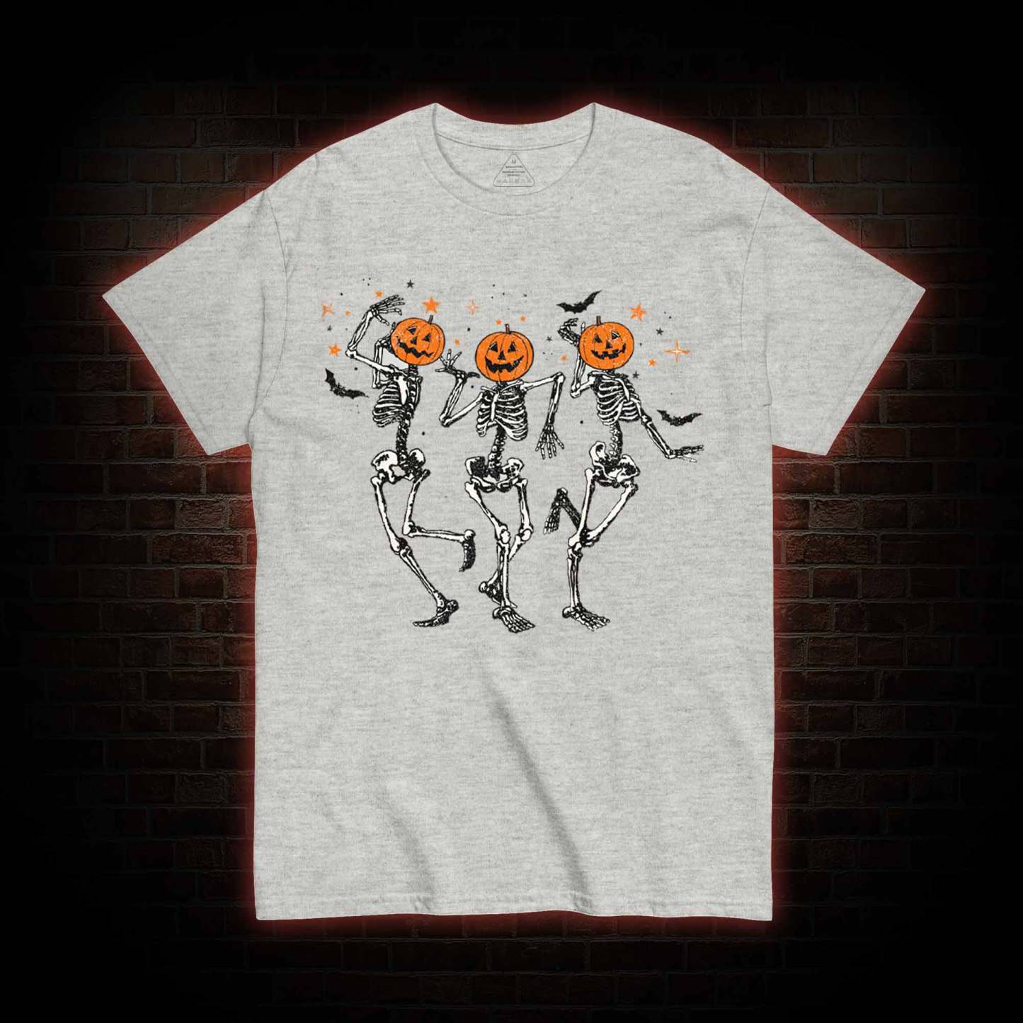 Dancing Skeletons Pumpkin Halloween T-shirt