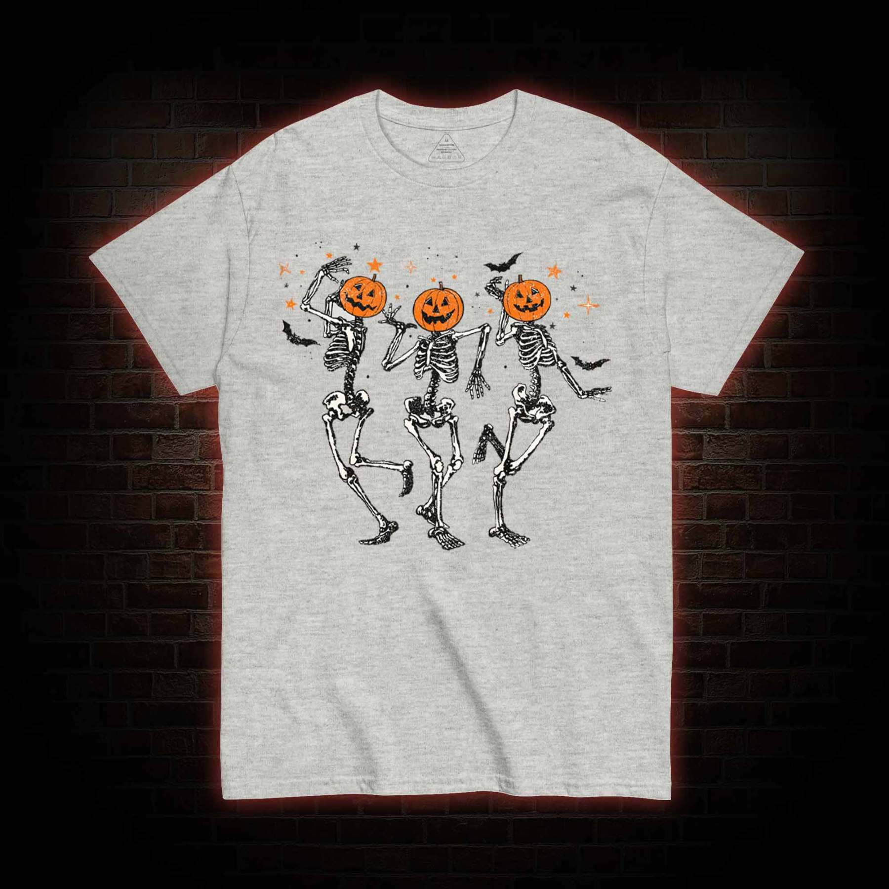 Dancing Skeletons Pumpkin Halloween T-shirt