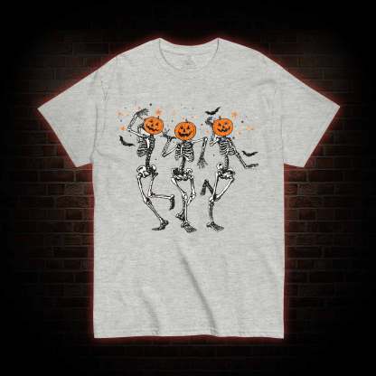 Dancing Skeletons Pumpkin Halloween T-shirt