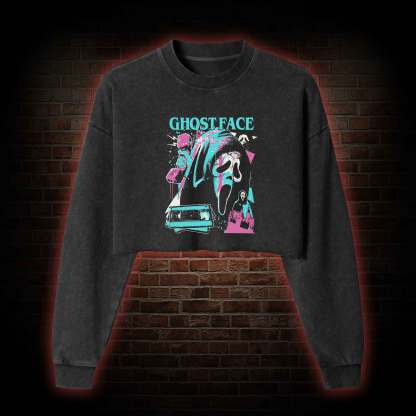What's Your Favortie Scary Movie? Horror Washed Cropped Sweatshirts