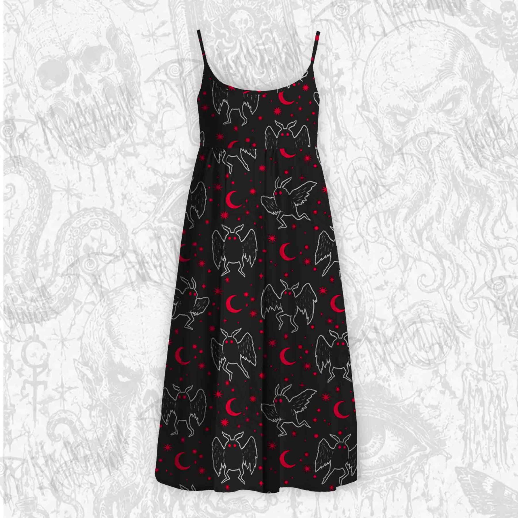 Mothman Night Strap Midi Sundress
