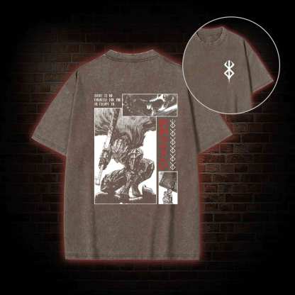 To Wield A Sword is to be Alive Back Print Washed T-shirt