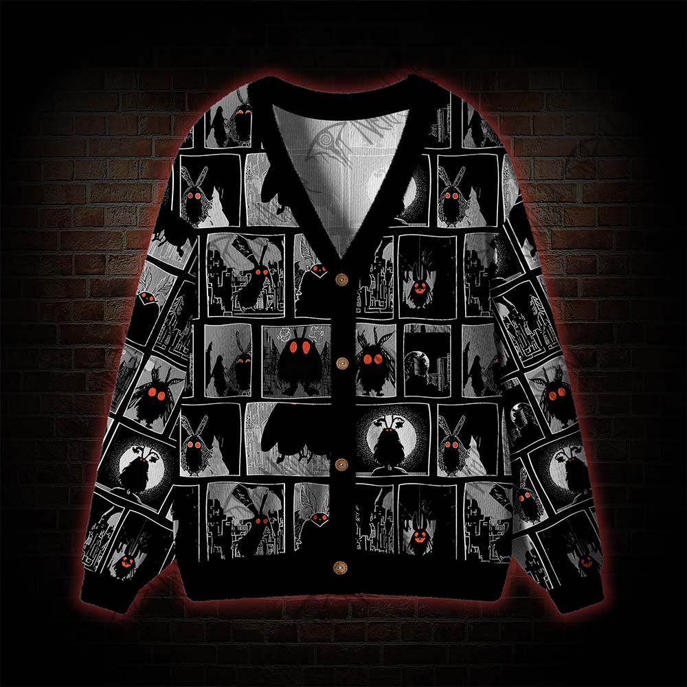 Mothman at Night Cardigan Sweater