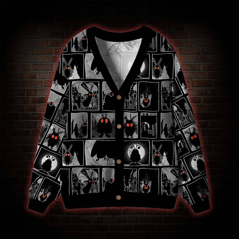 Mothman at Night Cardigan Sweater