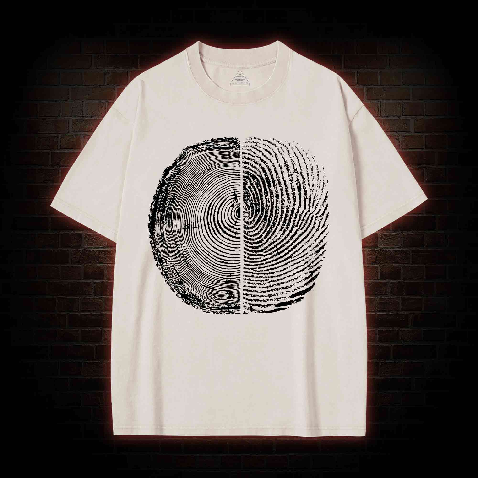 Tree Rings And Fingerprint Washed T-shirt
