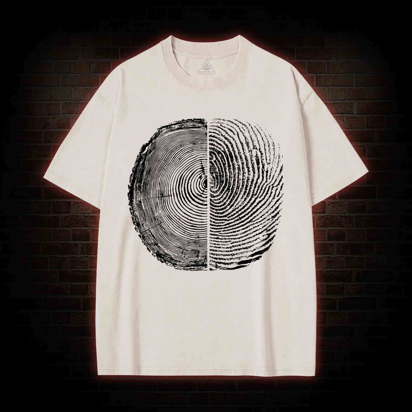 Tree Rings And Fingerprint Washed T-shirt