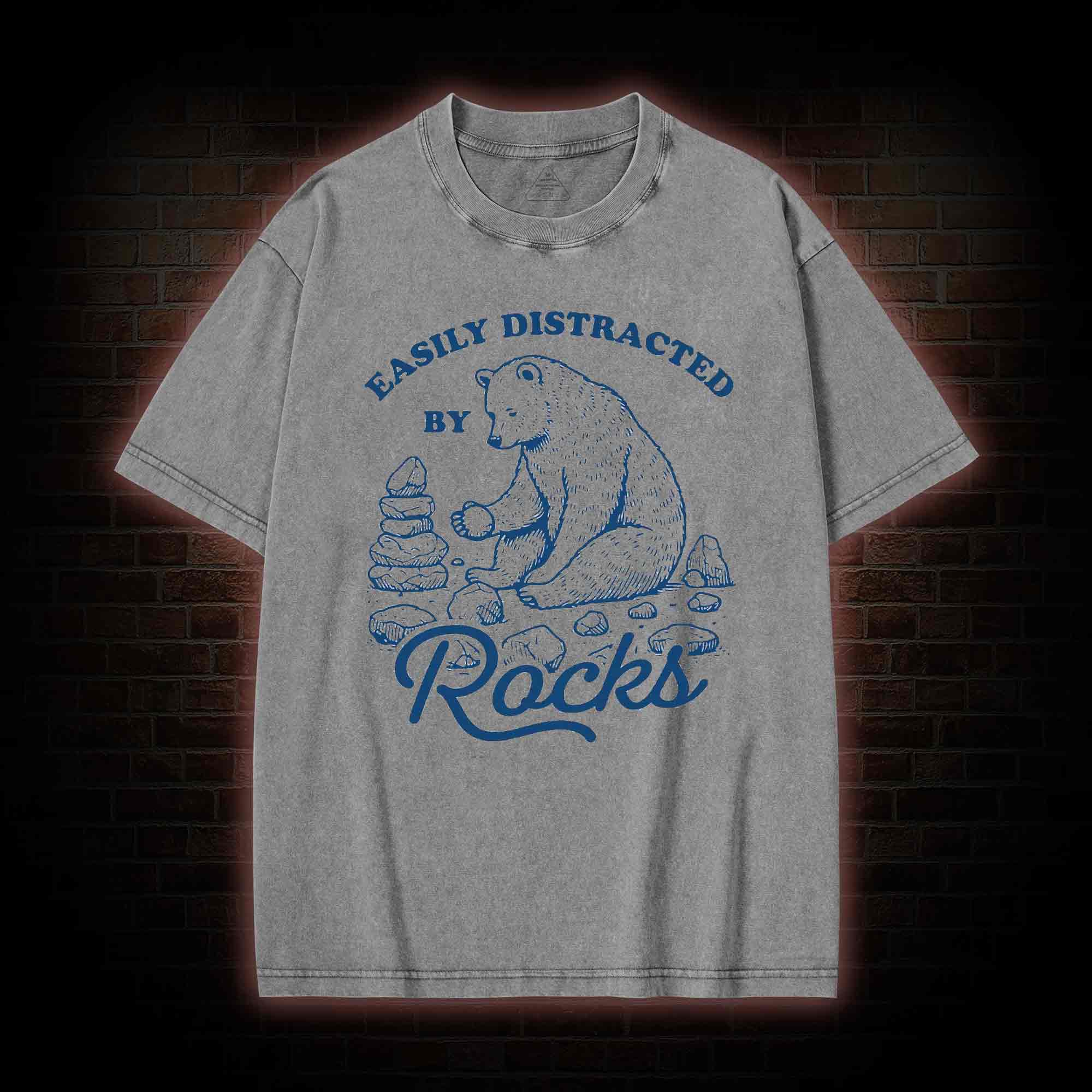 Easily Distracted By Rocks Washed T-shirt