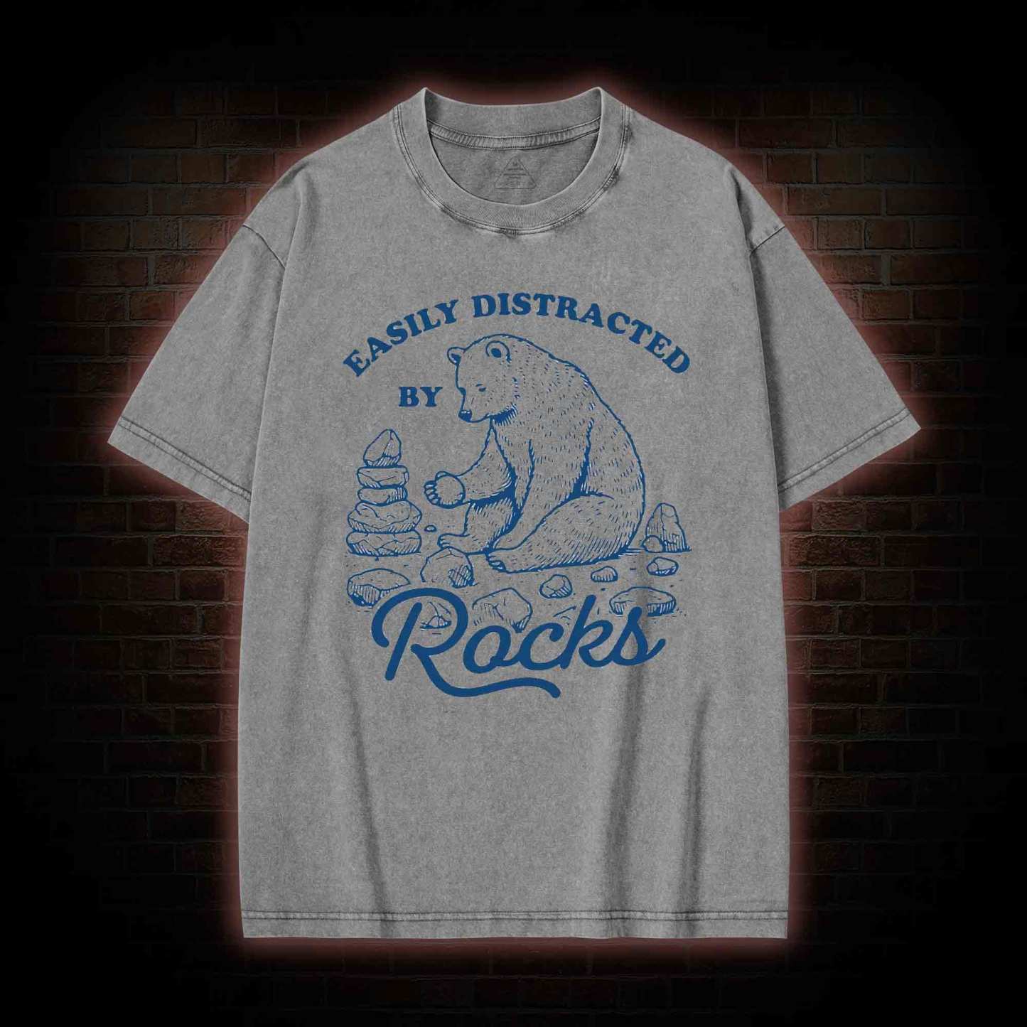 Easily Distracted By Rocks Washed T-shirt
