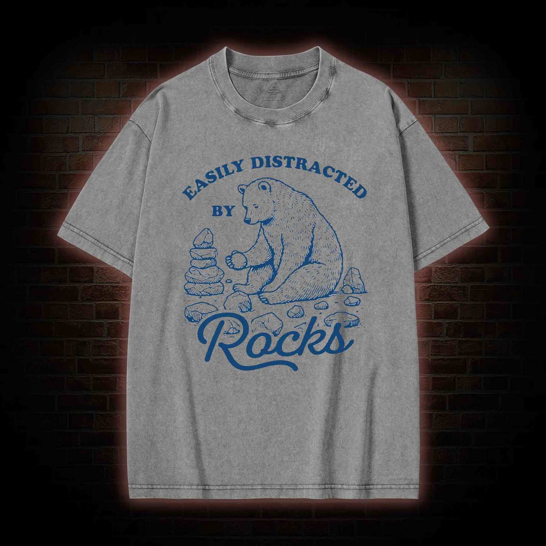 Easily Distracted By Rocks Washed T-shirt