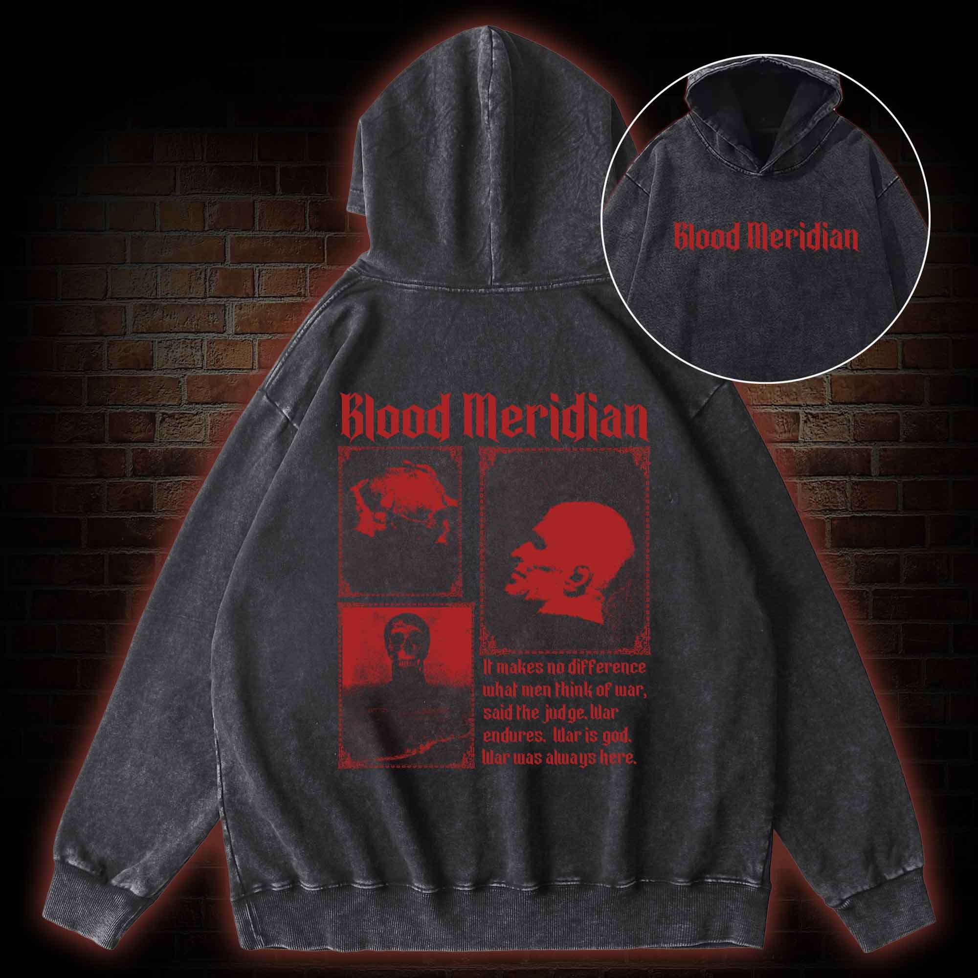 Blood Meridian Vintage Back Print Washed Hoodie