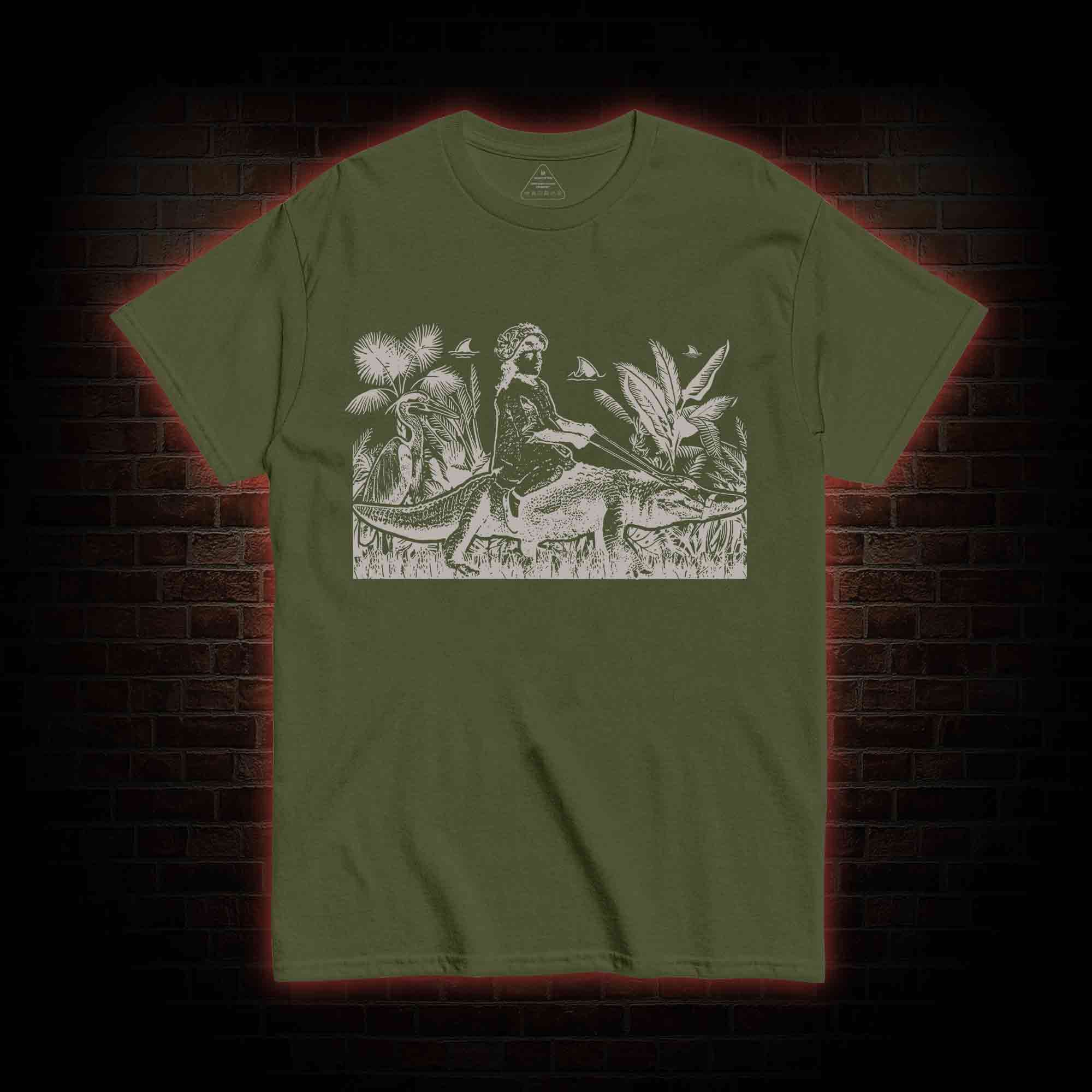 Girl Riding Alligator T-shirt