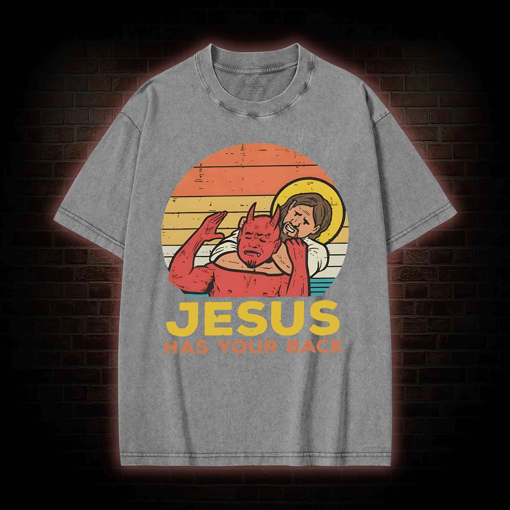 Jesus Has Your Back Washed T-shirt