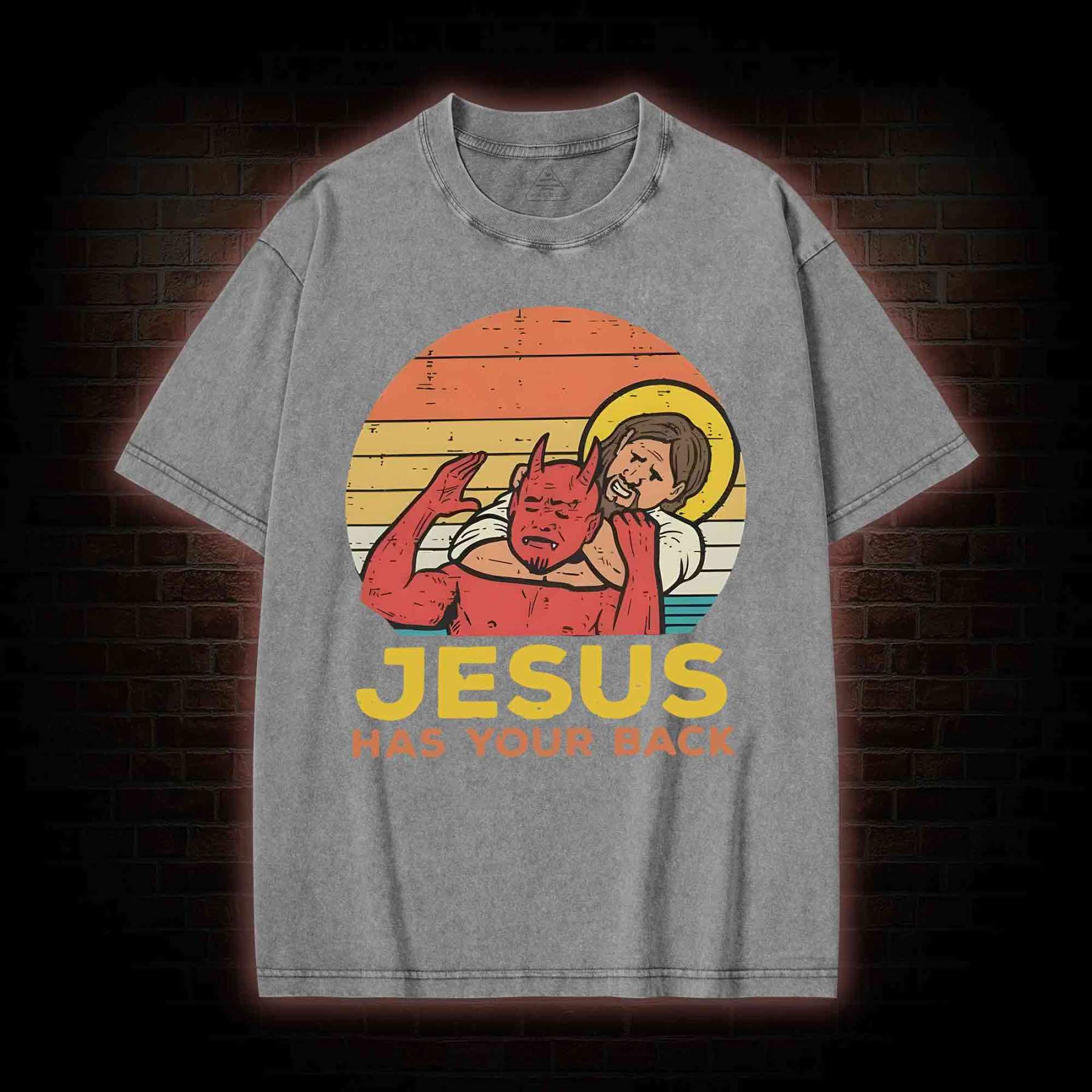 Jesus Has Your Back Washed T-shirt