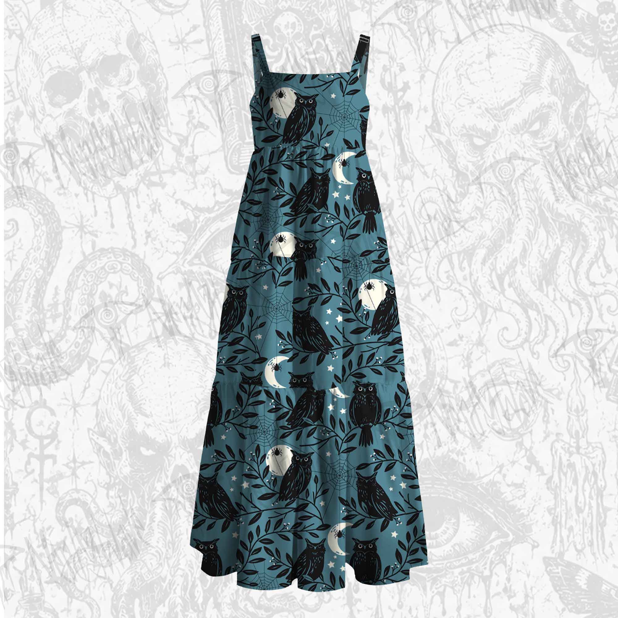 Night Owls Wide Straps Maxi Dress