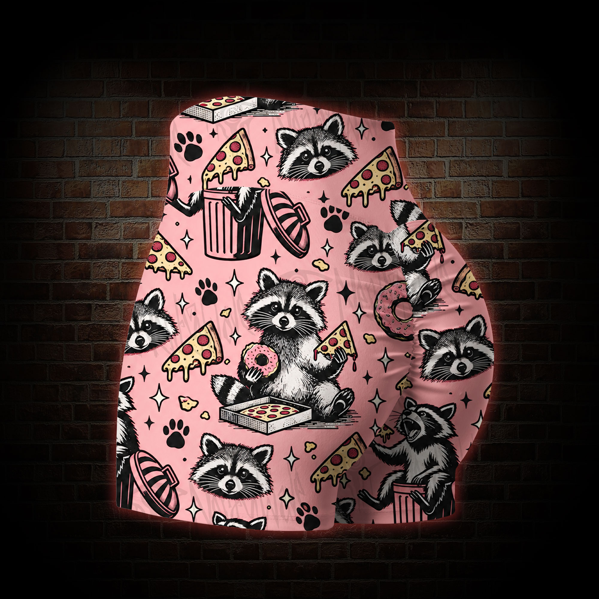 Funny Raccoon Yoga Shorts