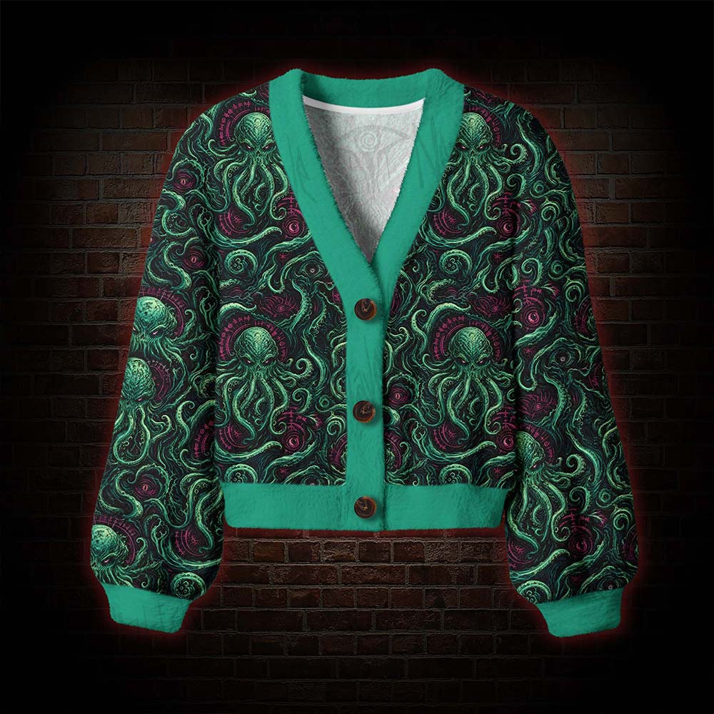 Emerald Cthulhu Women's Cardigan Sweater