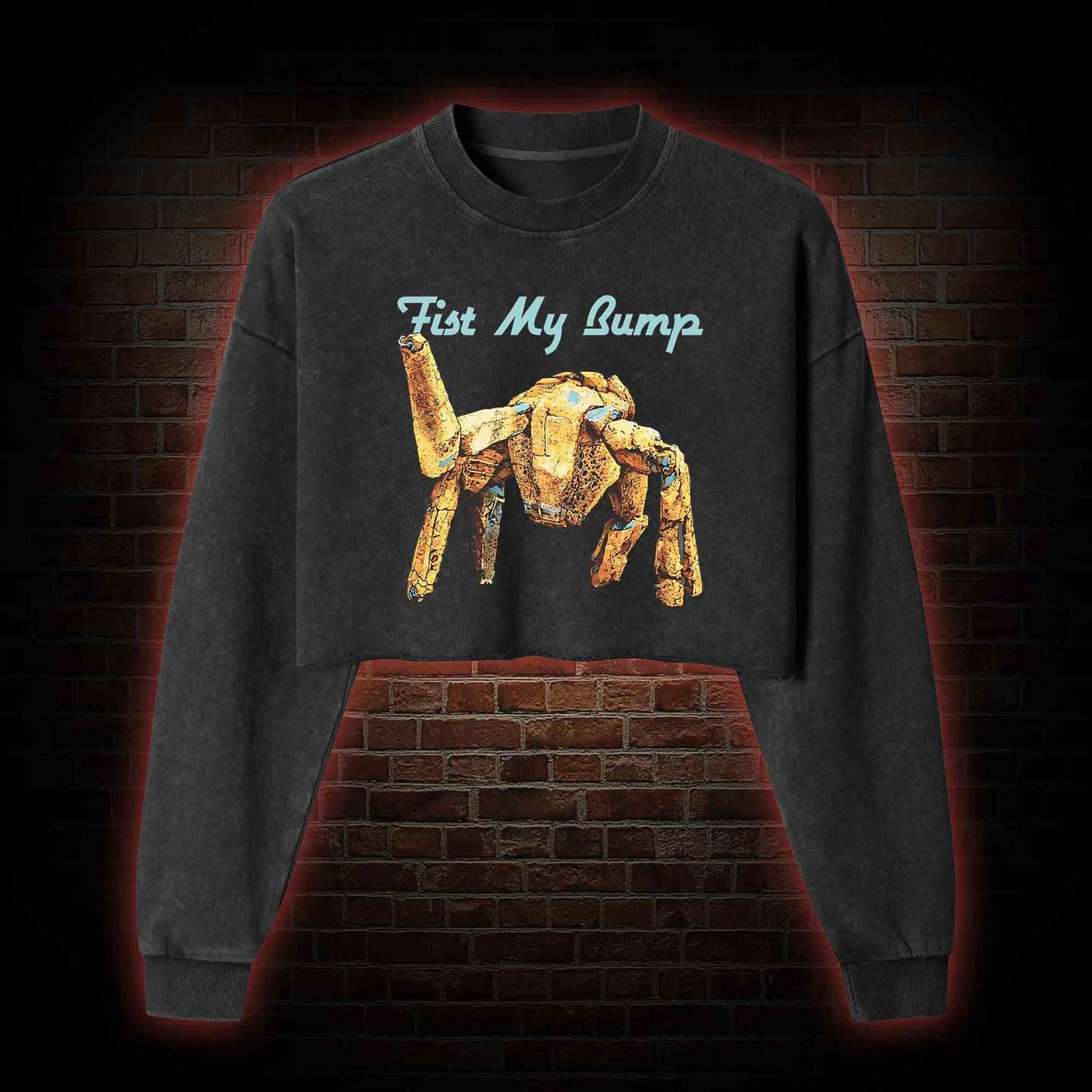 Fist My Bump Washed Cropped Sweatshirts