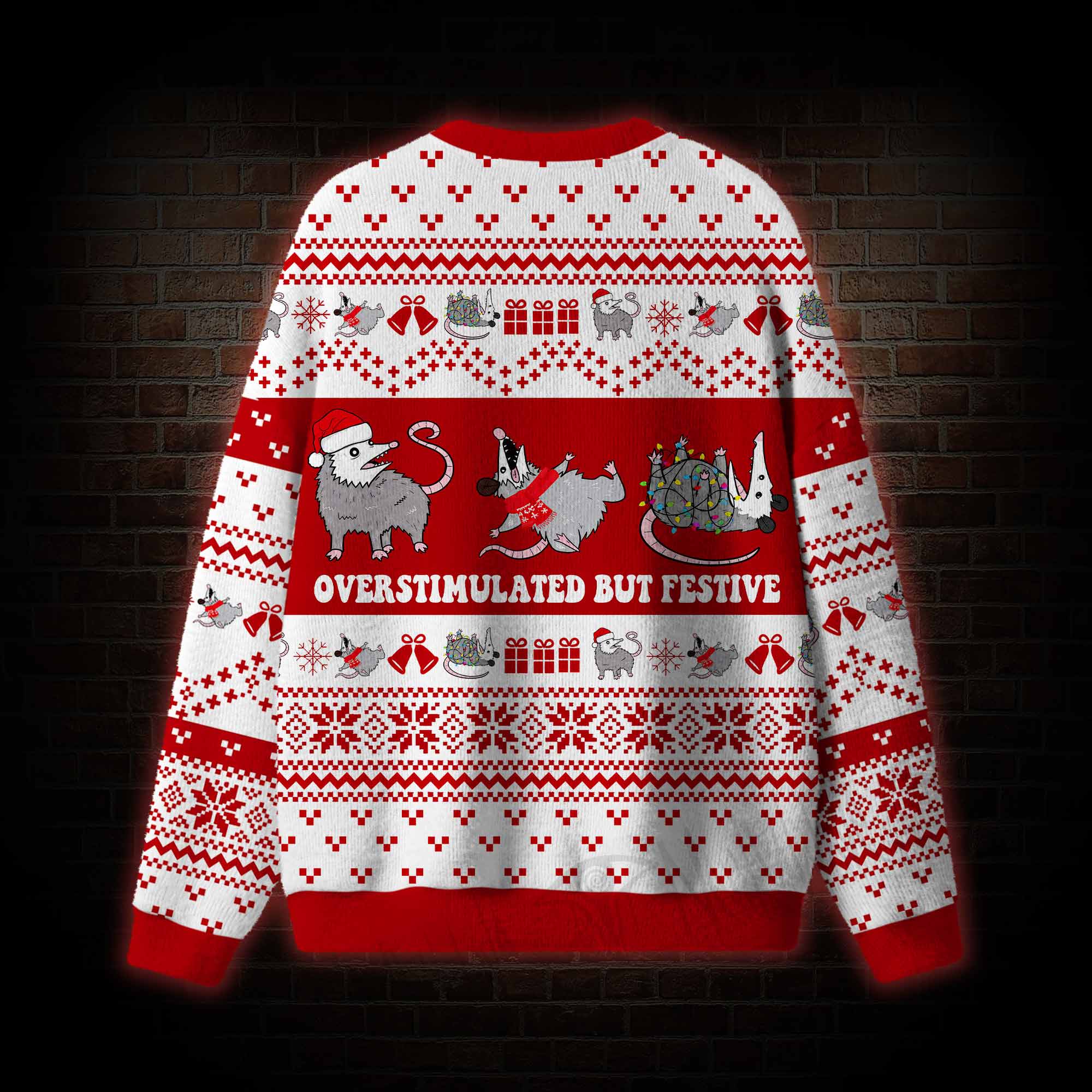 Overstimulated But Festive Ugly Sweatshirts