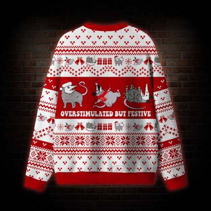 Overstimulated But Festive Ugly Sweatshirts